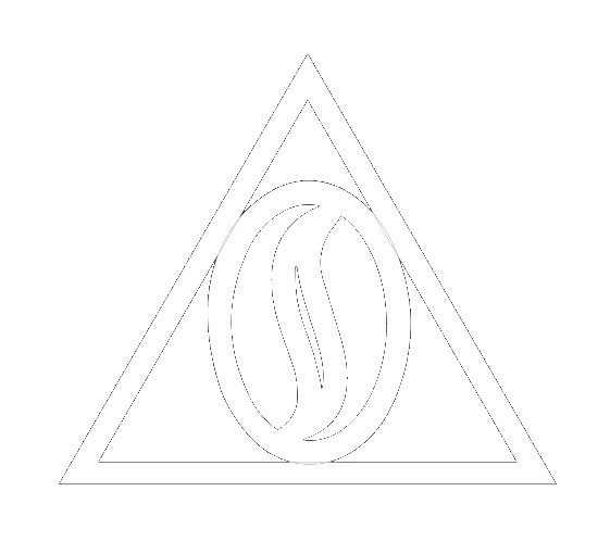 The Sacred Bean emblem — a bean within a sacred triangle